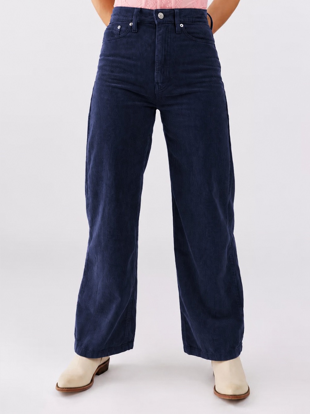 BDG Navy Wide Leg Corduroy Pants